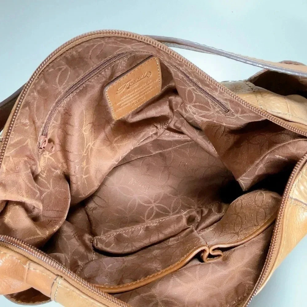 Fossil Leather Brown Key Chain Hobo Shoulder  Bag - Picture 15 of 16